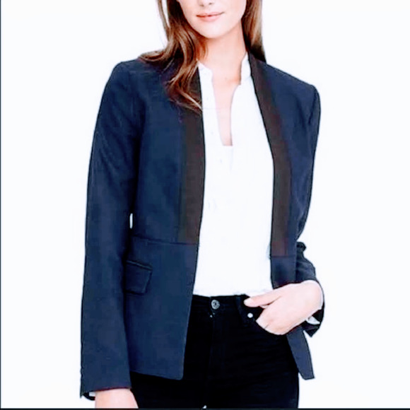 BANANA REPUBLIC Denim Tuxedo Blazer Size 2 - Picture 1 of 11